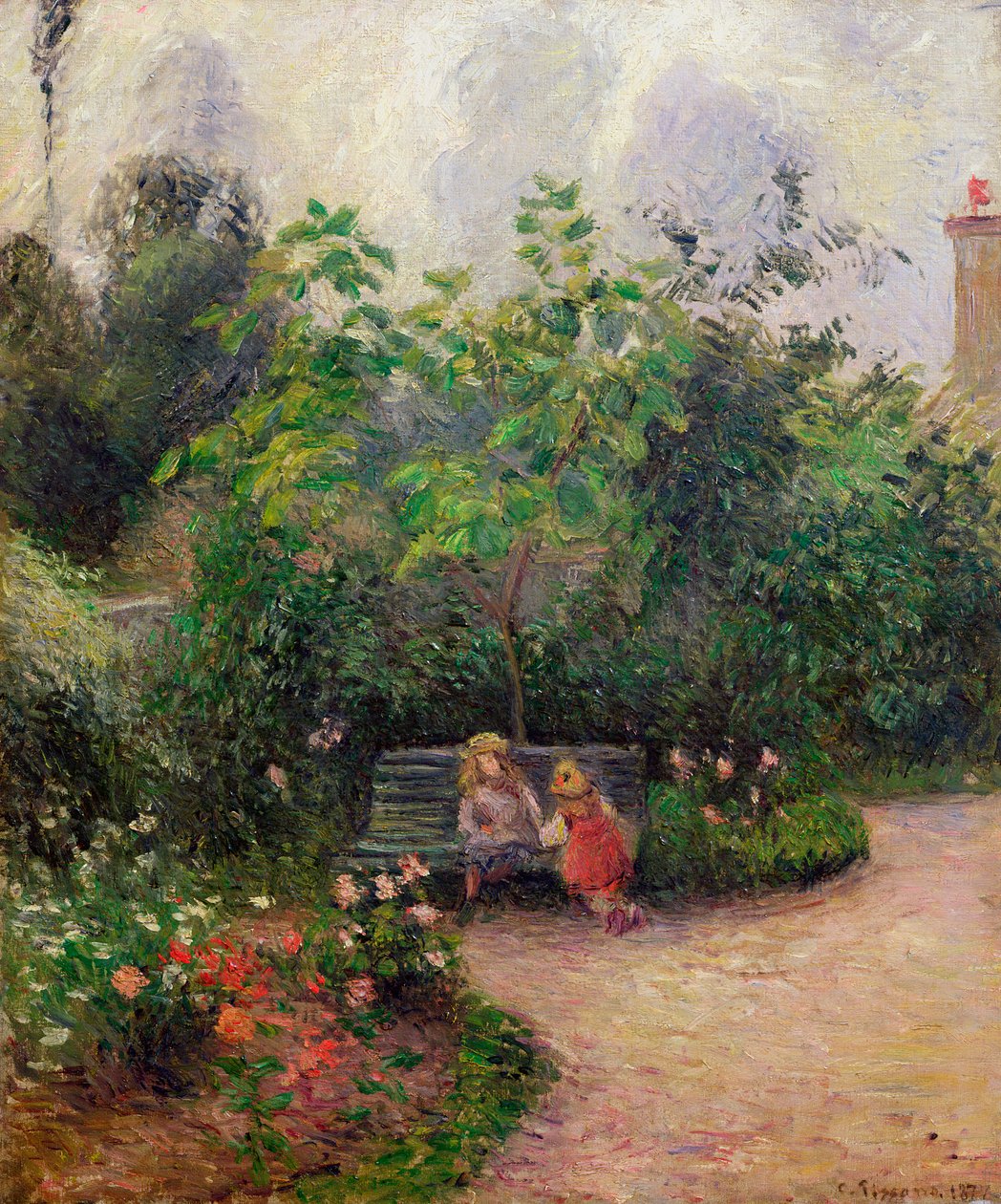 Eine Ecke des Gartens in der Eremitage, Pontoise, 1877 von Camille Jacob Pissarro