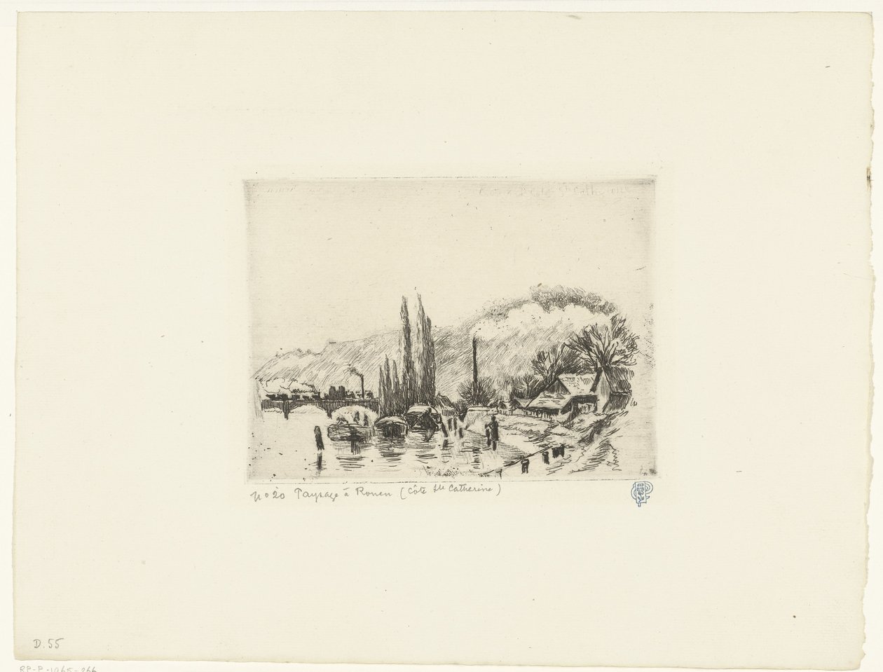 Landschaft bei Rouen von Camille Jacob Pissarro