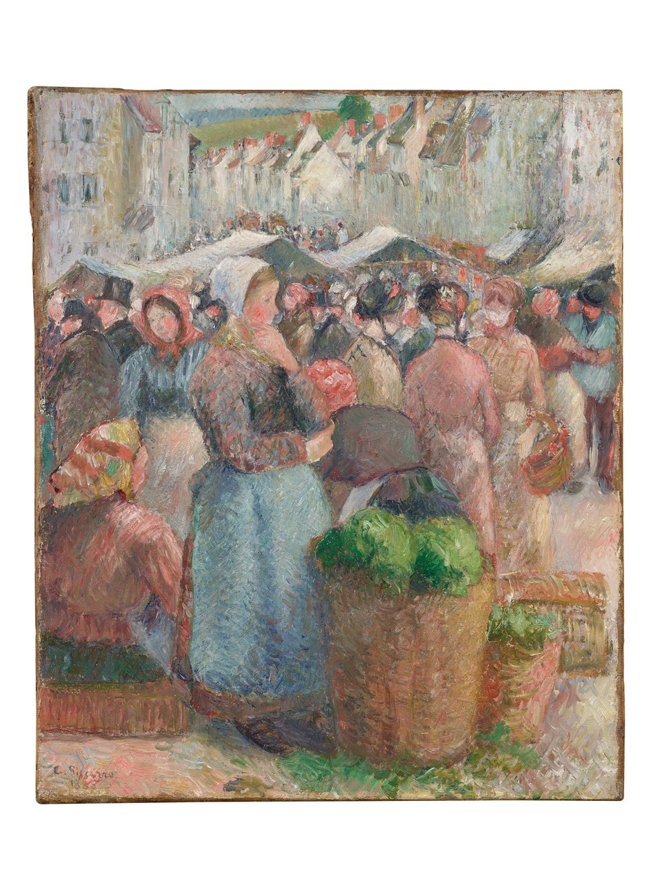 Der Markt von Gisors, Grande-Rue von Camille Jacob Pissarro