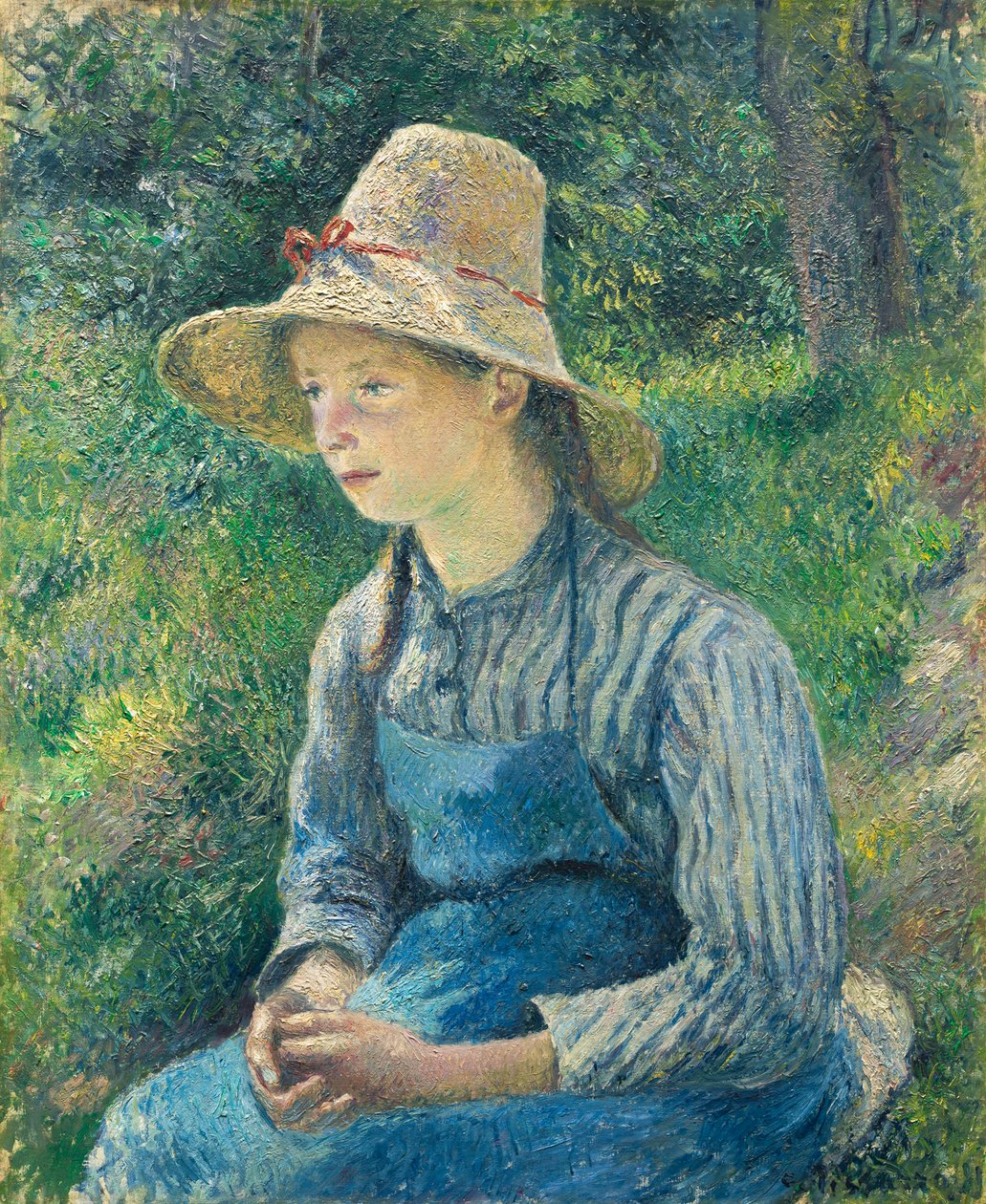 Bauernmädchen mit Strohhut, 1881 von Camille Jacob Pissarro