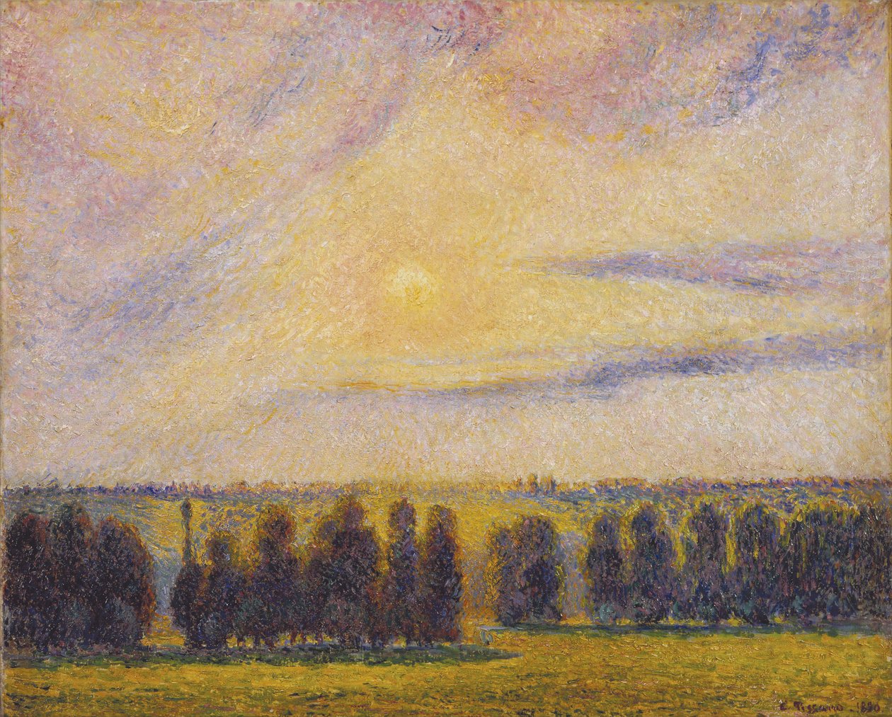 Sonnenuntergang in Éragny von Camille Jacob Pissarro