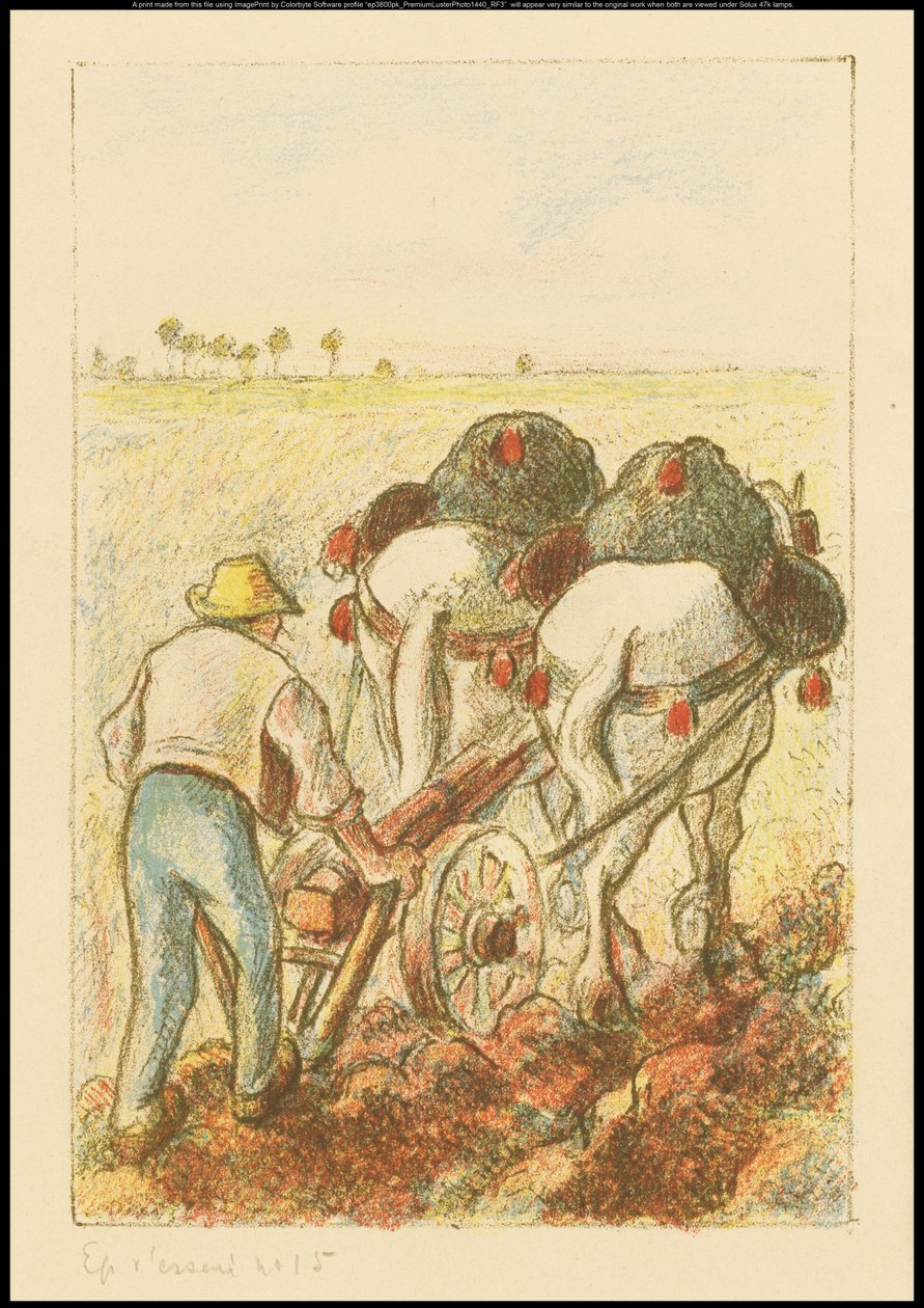 Der Pflug, Frontispiz für "Les Temps Nouveaux", 1901 von Camille Jacob Pissarro