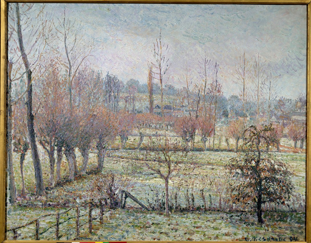 Weißer Frost, Morgen oder Schneeeffekt in Eragny (Camille Pissarro) von Camille Jacob Pissarro