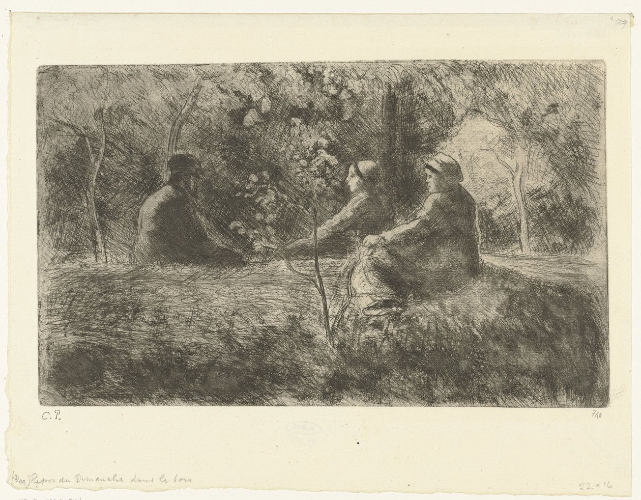 Sonntagsruhe im Wald von Camille Jacob Pissarro