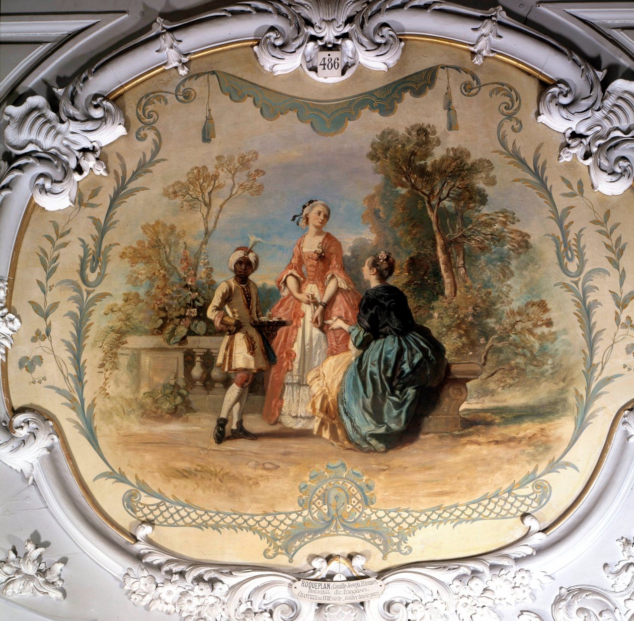 Verkostung im Park von Chantilly von Camille Joseph Etienne Roqueplan