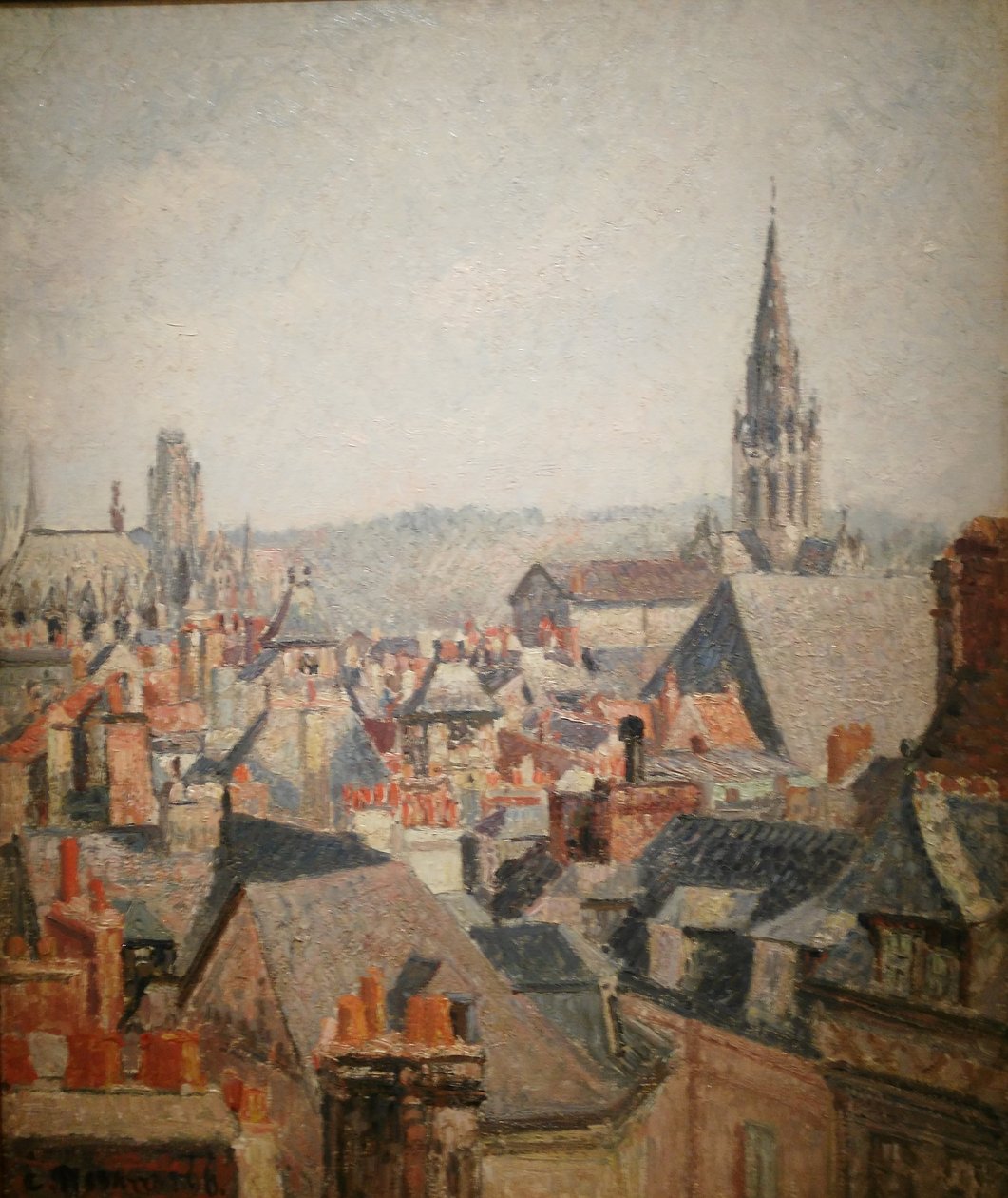 Dächer der Altstadt von Rouen in der Sonne von Camille Pissarro