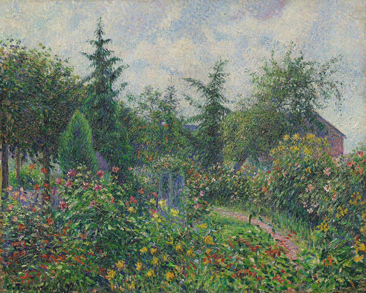 Garten und Hühnerstall bei Octave Mirbeau, Les Damps von Camille Pissarro