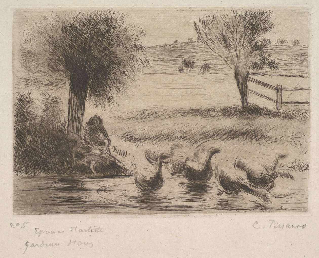 Gänsemädchen, 1888 von Camille Jacob Pissarro