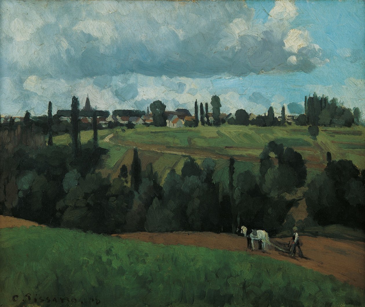 Landschaft bei Ennery, nahe Pontoise von Camille Pissarro