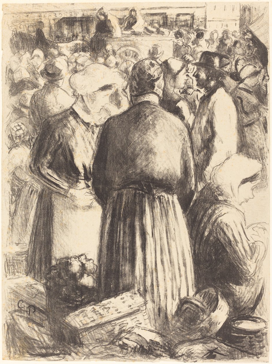 Markt in Pontoise, um 1895 von Camille Pissarro