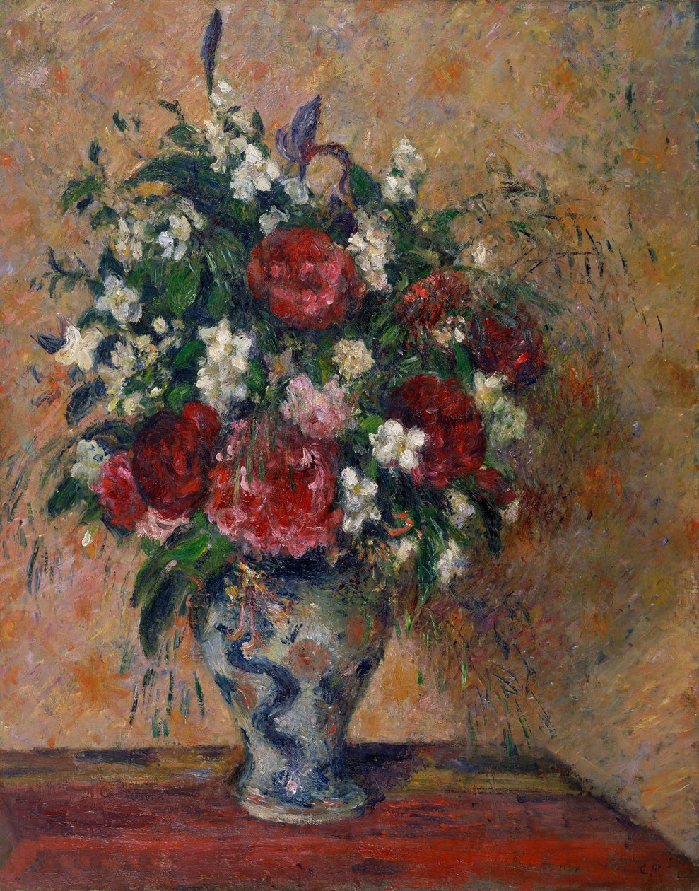 Stillleben mit Pfingstrosen und Scheinorangen von Camille Pissarro