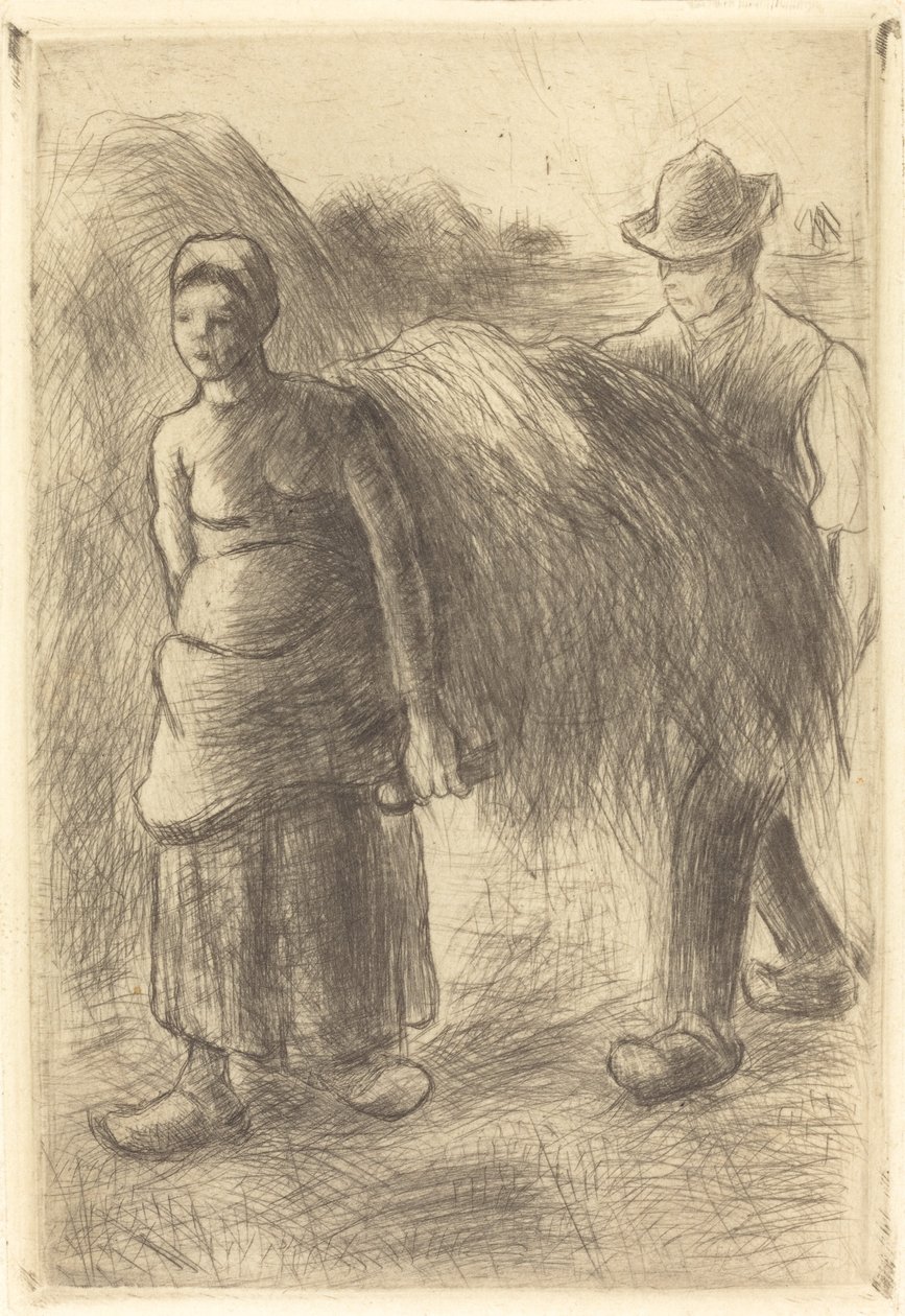 Bauern tragen Heu von Camille Pissarro