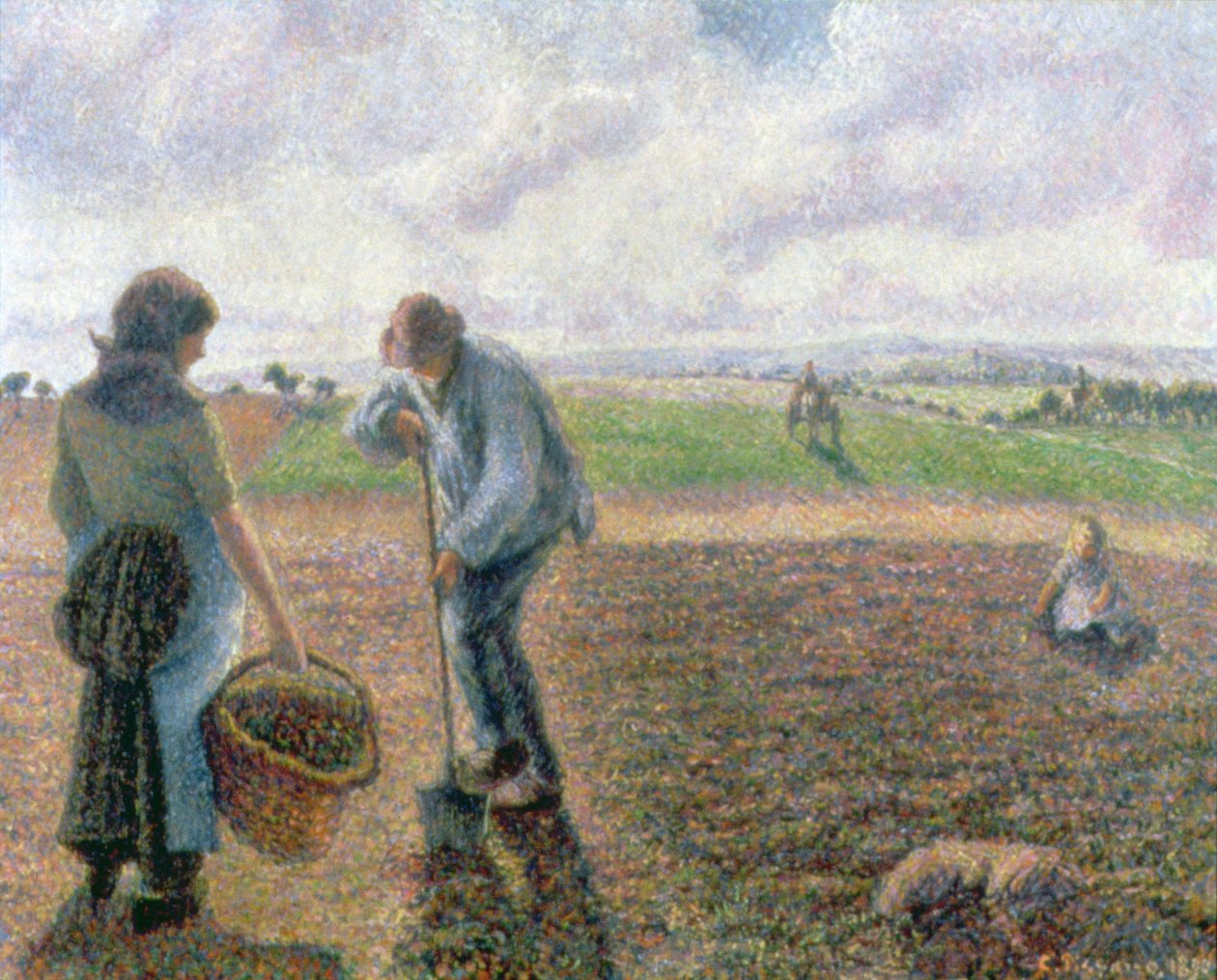 Bauern auf dem Feld, Eragny von Camille Jacob Pissarro