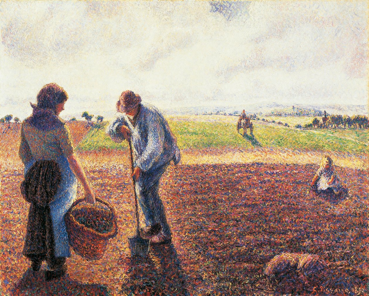 Bauern auf dem Feld, Eragny von Camille Pissarro
