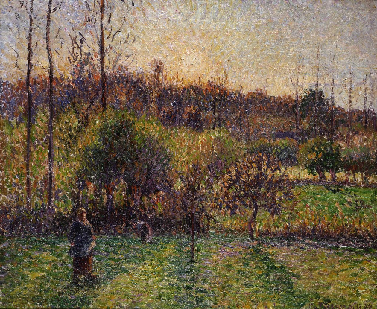Sonnenaufgang in Eragny, 1894 von Camille Pissarro
