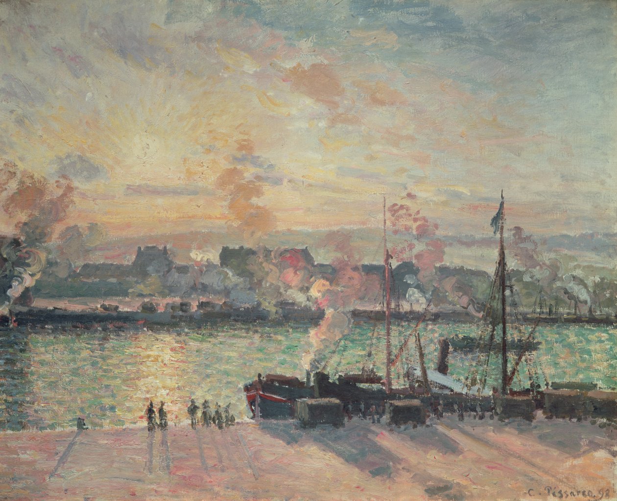 Sonnenuntergang in Rouen von Camille Pissarro
