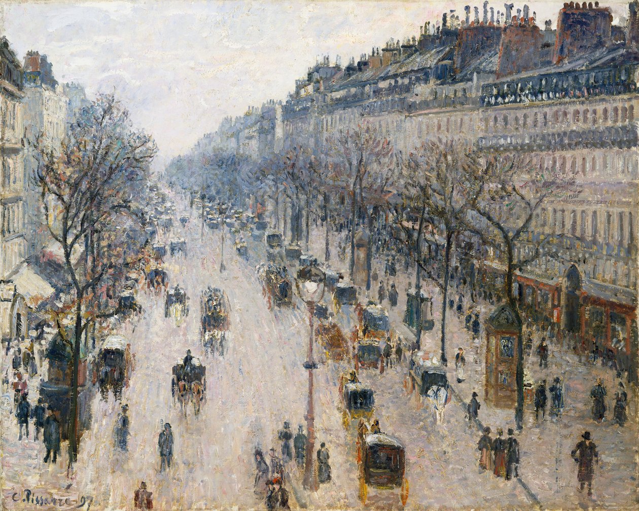 Der Boulevard Montmartre an einem Wintermorgen (1897) von Camille Jacob Pissarro