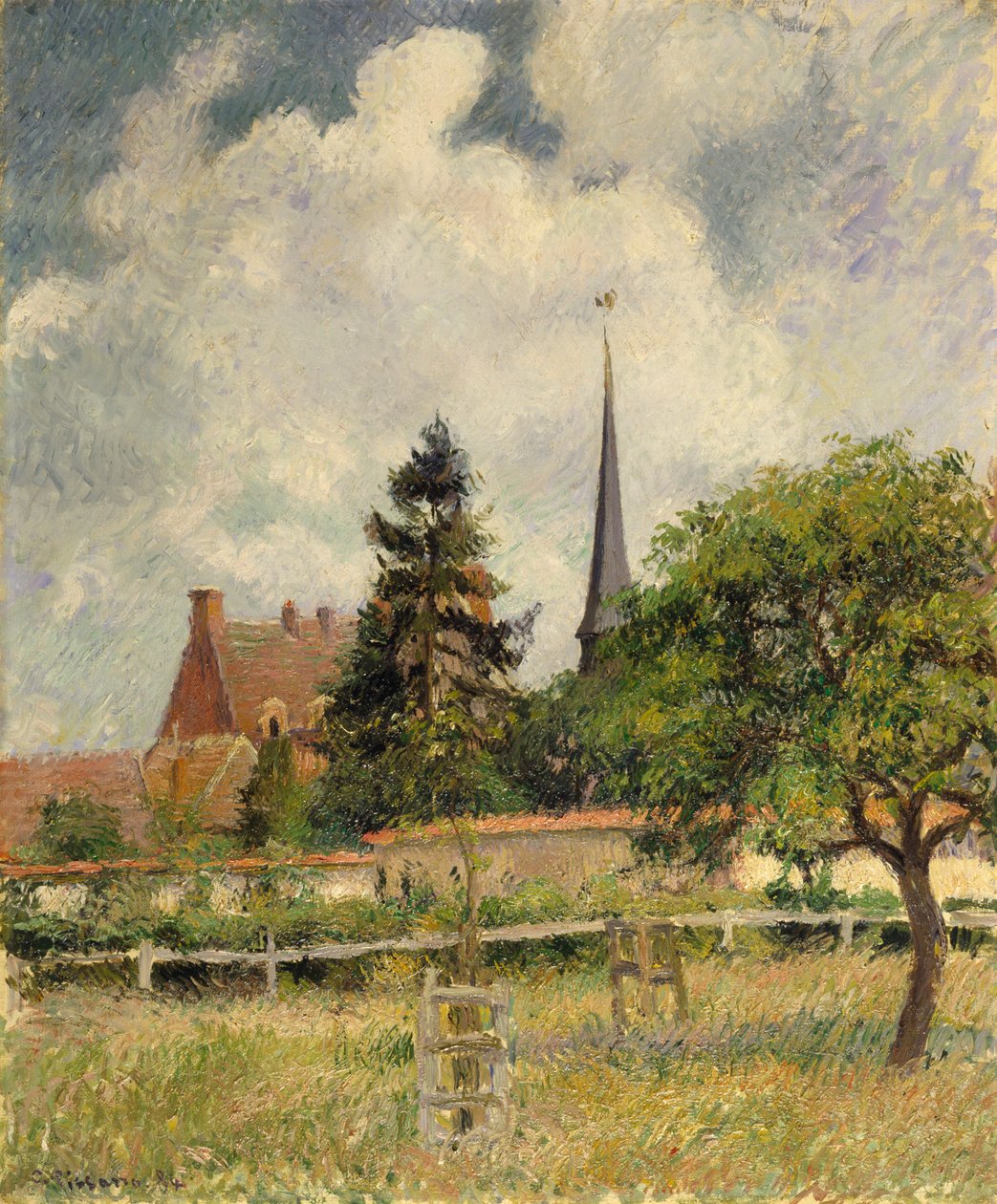 Die Kirche in Éragny von Camille Jacob Pissarro