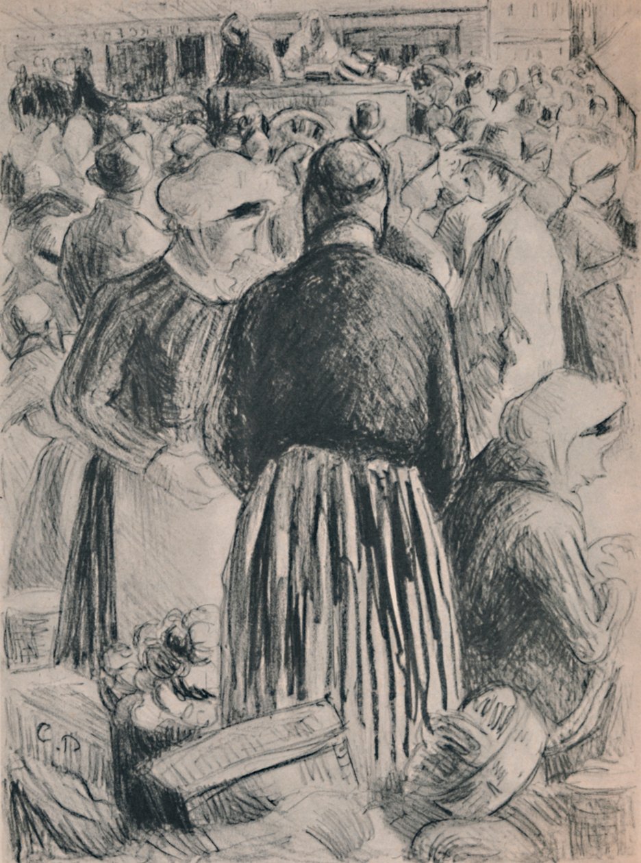 Der Markt in Pontoise, 1895 von Camille Jacob Pissarro
