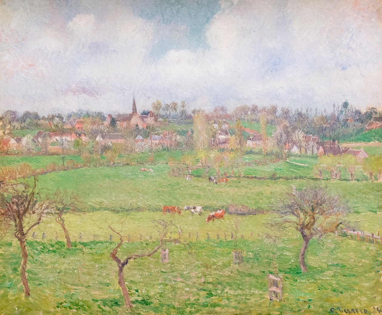 Blick auf Bazincourt von Camille Pissarro