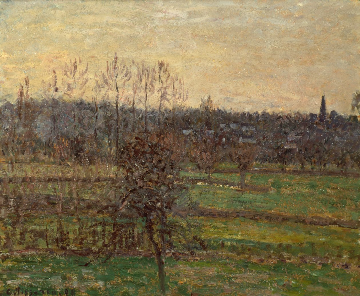 Ansicht von Bazincourt, Winter von Camille Pissarro