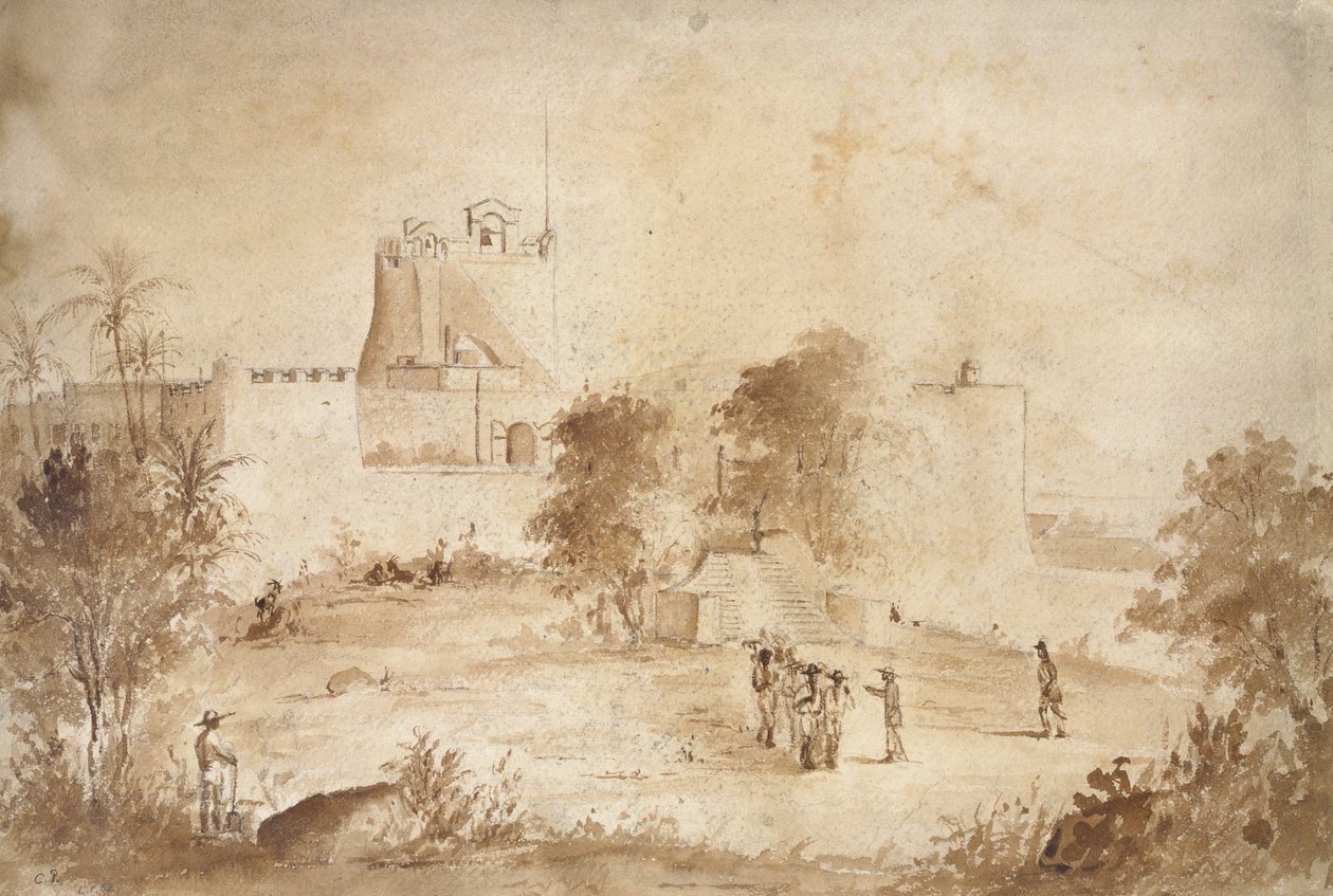 Ansicht einer Militärfestung, Christiansfort, Charlotte Amalie, St. Thomas, Westindien von Camille Jacob Pissarro