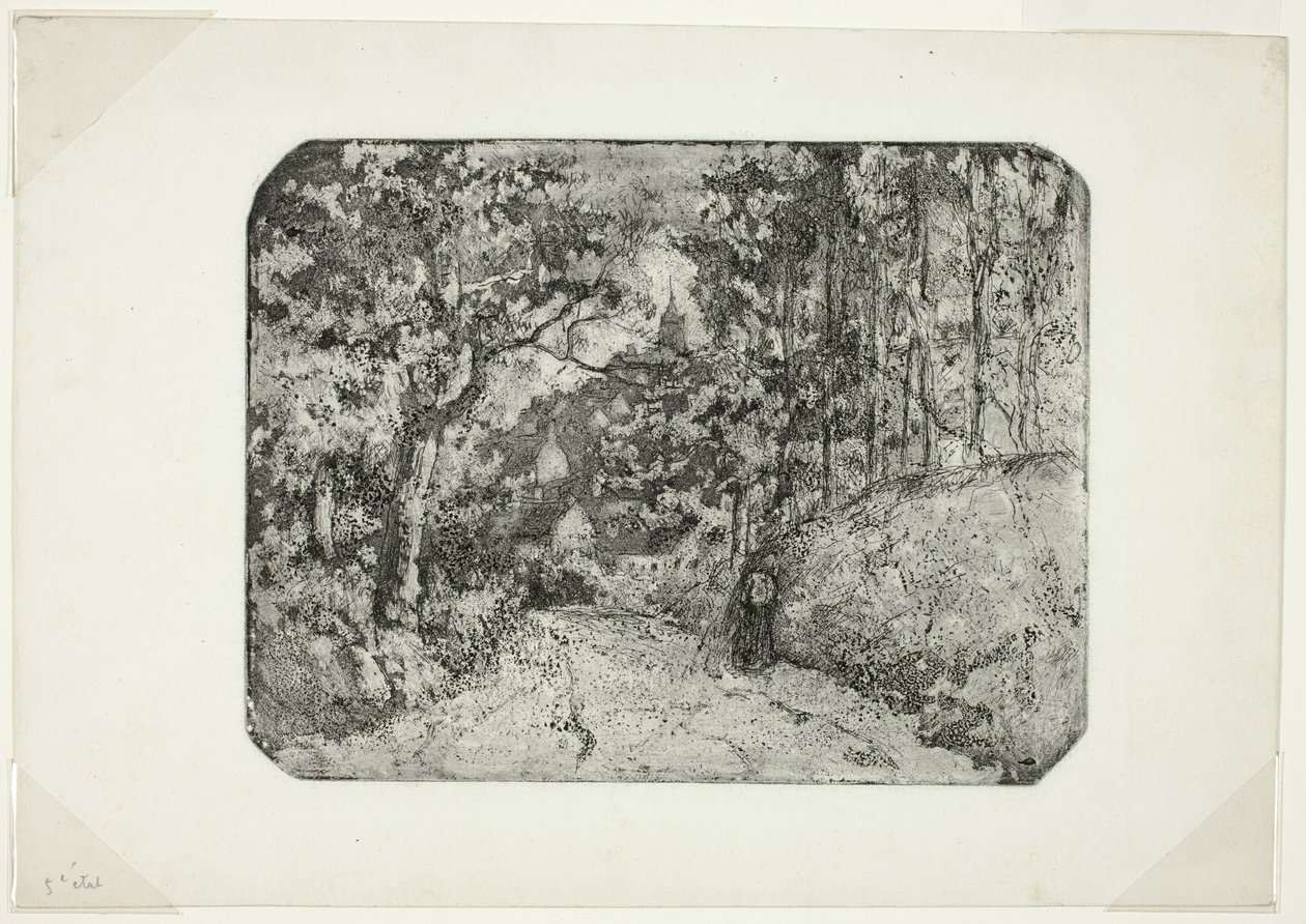 Waldweg in Pontoise von Camille Pissarro