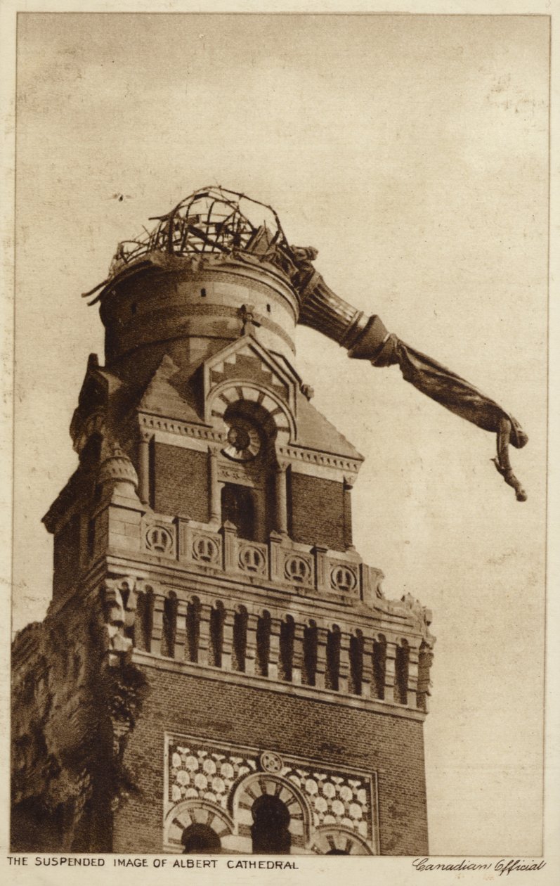 Die aufgehängte Statue der Albert-Kathedrale, Frankreich, Erster Weltkrieg von Canadian Photographer