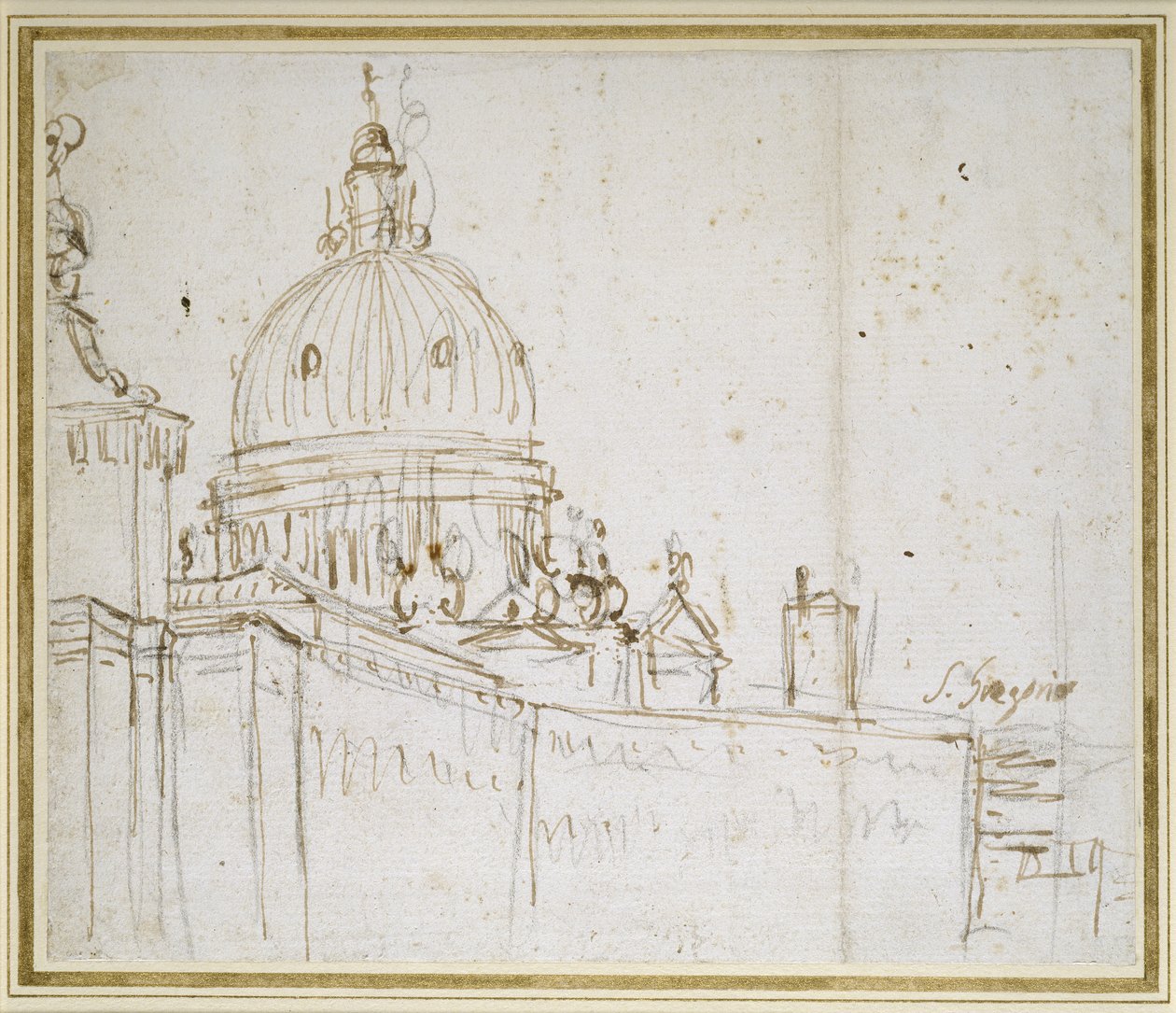 Venedig: Die Dogana di Mare und S. Maria della Salute von Giovanni Antonio Canal