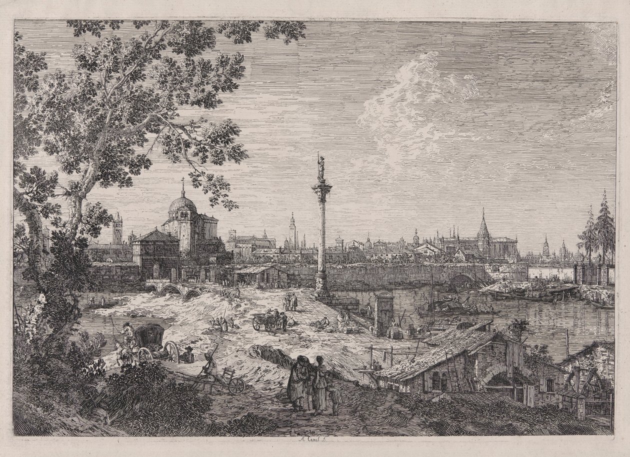 Imaginäre Ansicht von Padua, aus der Serie Vedute (Ansichten) von Canaletto (Giovanni Antonio Canal)