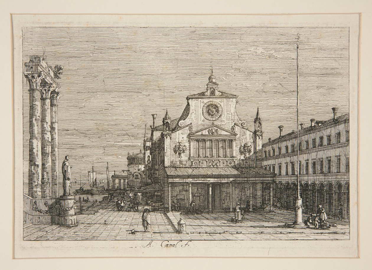 Imaginäre Ansicht von S. Giacomo di Rialto, aus der Serie Vedute (Ansichten) von Canaletto (Giovanni Antonio Canal)