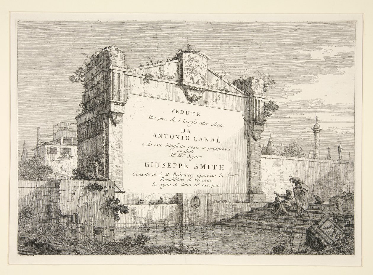 Titelblatt, aus der Serie Vedute (Ansichten) von Canaletto (Giovanni Antonio Canal)