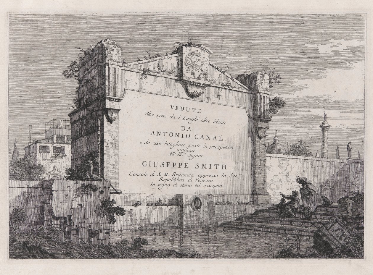 Titelblatt, aus der Serie Vedute (Ansichten) von Canaletto (Giovanni Antonio Canal)