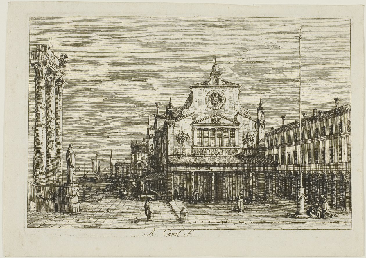 Imaginäre Ansicht von S. Giacomo di Rialto, aus Vedute von Canaletto