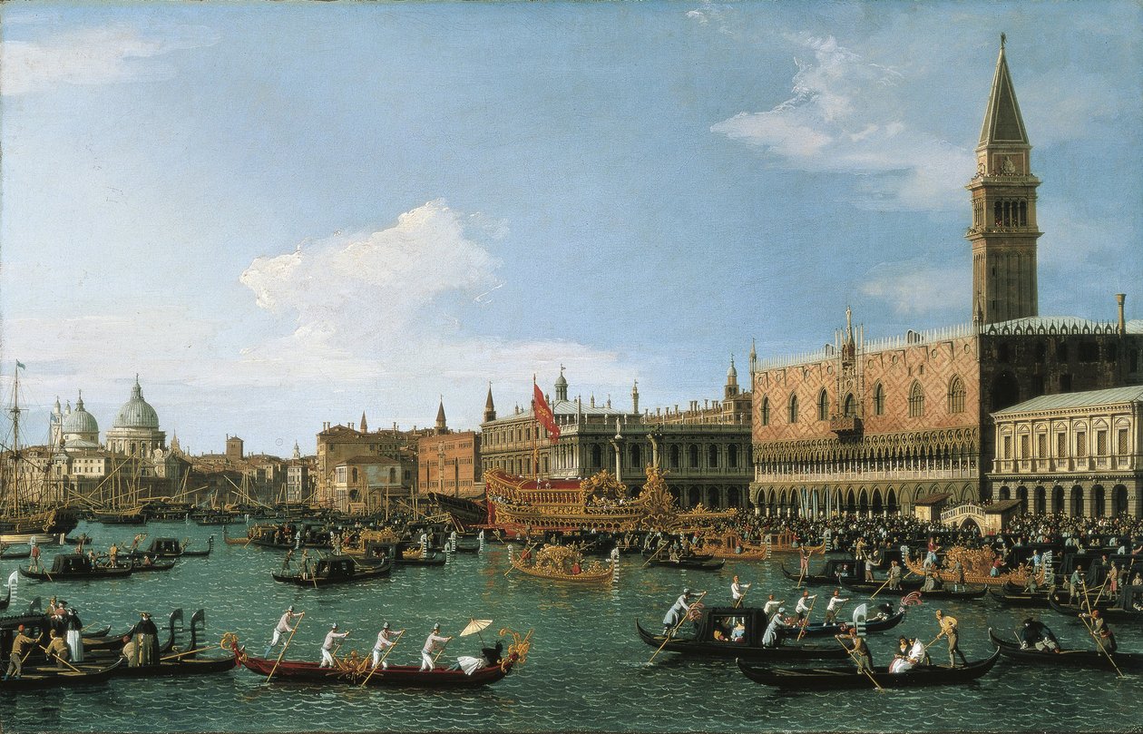 Rückkehr von Il Bucintoro am Himmelfahrtstag, 1745-1750 von Giovanni Antonio Canal