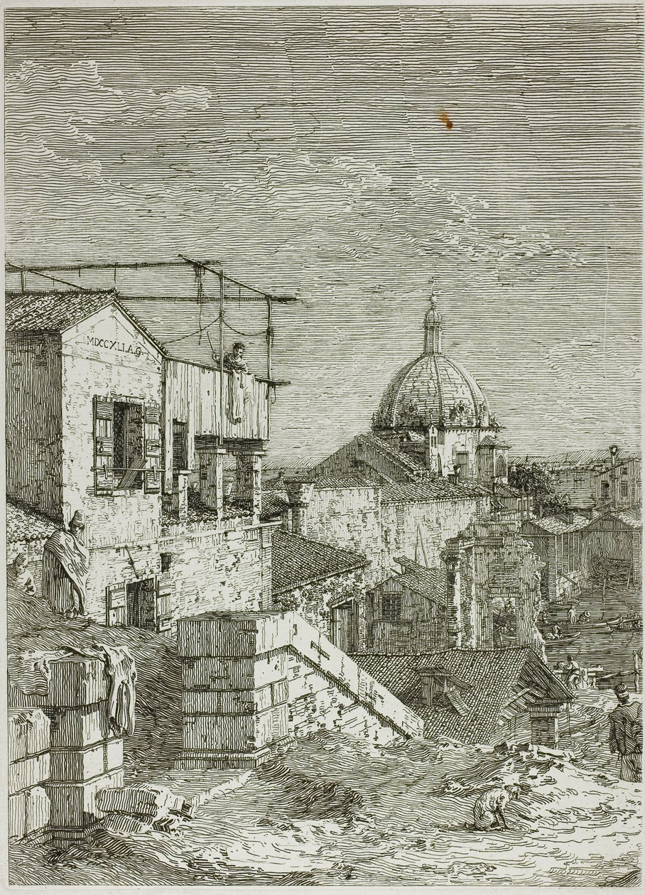Das Haus mit der Inschrift und Das Haus mit dem Peristyl, aus Vedute von Canaletto
