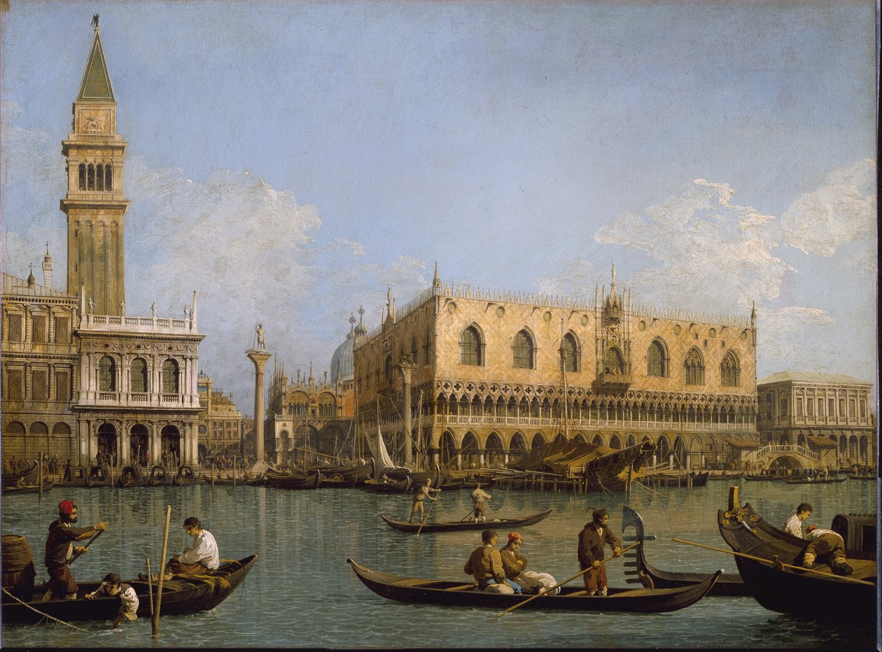 Der Mole, Blick vom Becken des Markusplatzes auf Venedig von Canaletto