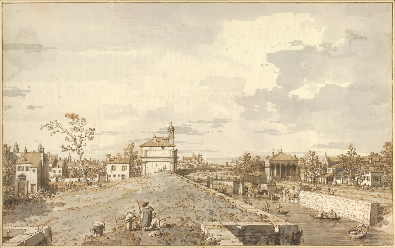 Die Porta Portello mit dem Brenta-Kanal in Padua, 1740-1743 von Canaletto