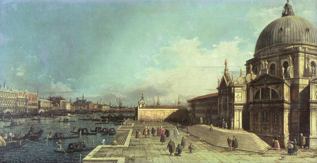 Der Eingang zum Canal Grande, Venedig mit der Kirche Santa Maria della Salute von Giovanni Antonio Canal