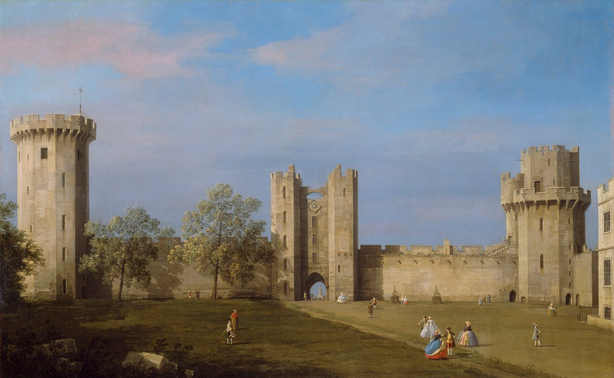 Warwick Castle, Ostfront vom äußeren Hof von Giovanni Antonio Canal