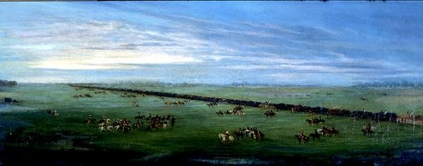 Das Lager auf dem Marsch - Der Durchgang von Batei von Candido Lopez