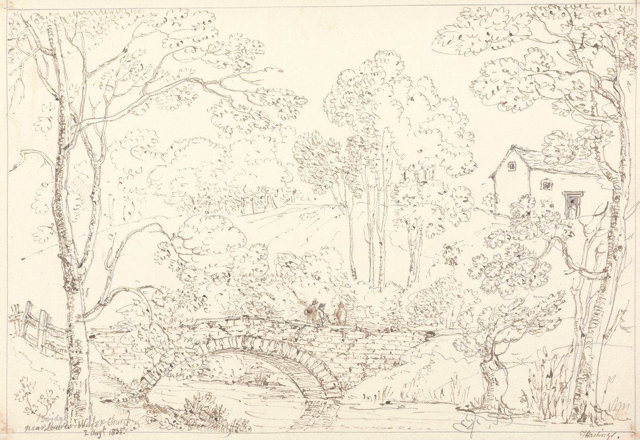 Brücke in der Nähe der Loweswater Kirche, 2. August 1835 von Capt. Thomas Hastings