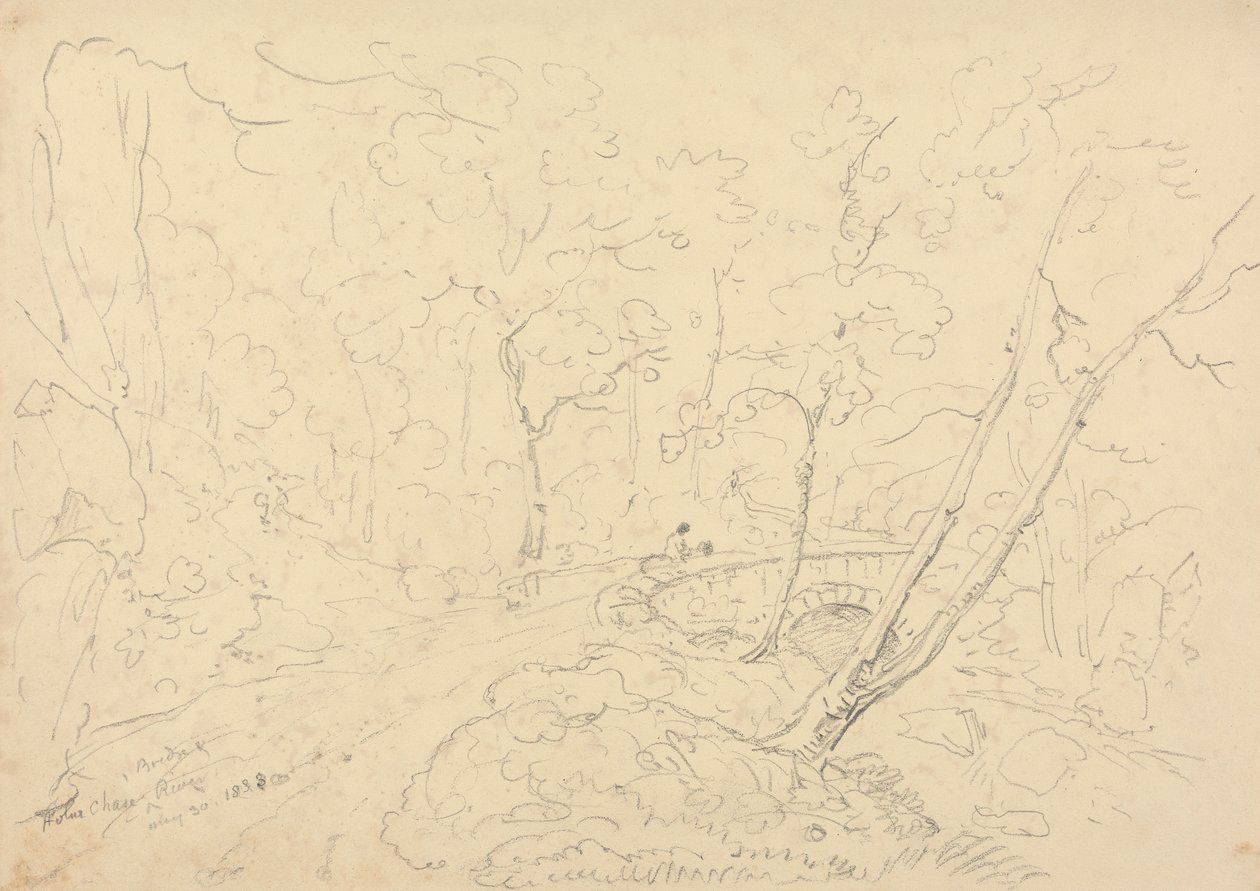 Holne Chase Brücke und Fluss, 30. Mai 1833 von Capt. Thomas Hastings