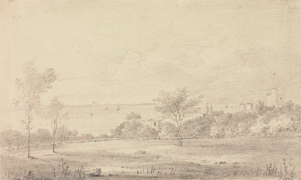 Landschaft mit Schloss in der Ferne, Isle of Wight von Capt. Thomas Hastings