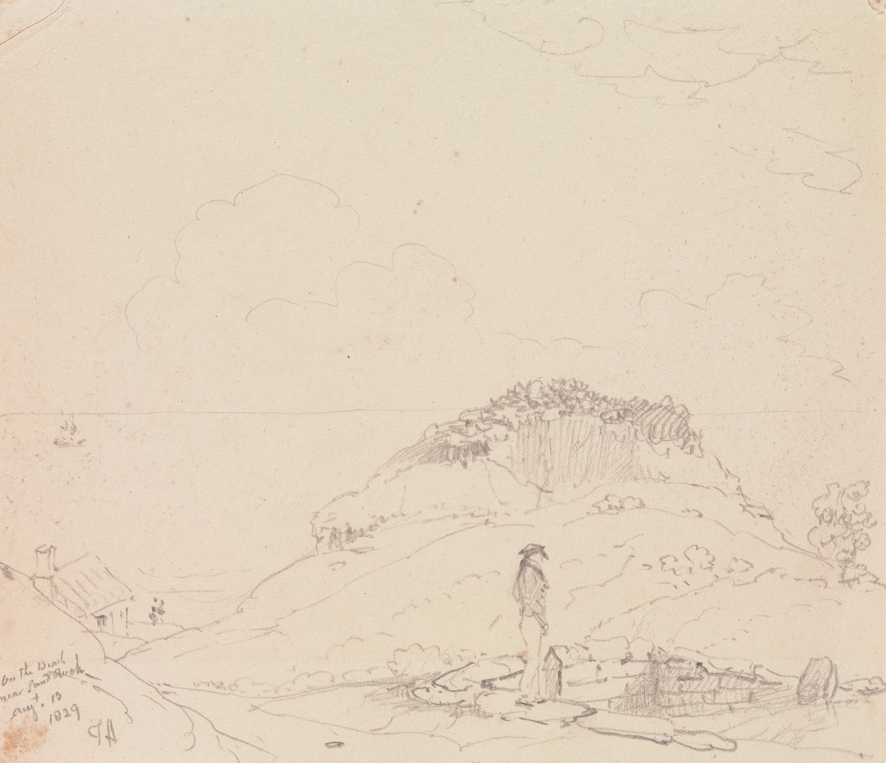 Am Strand in der Nähe von Sandrock, 13. August 1829 von Capt. Thomas Hastings