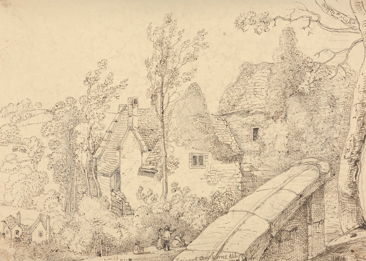 Ruinen der Abtei Crewkerne, Mai 1833 von Capt. Thomas Hastings