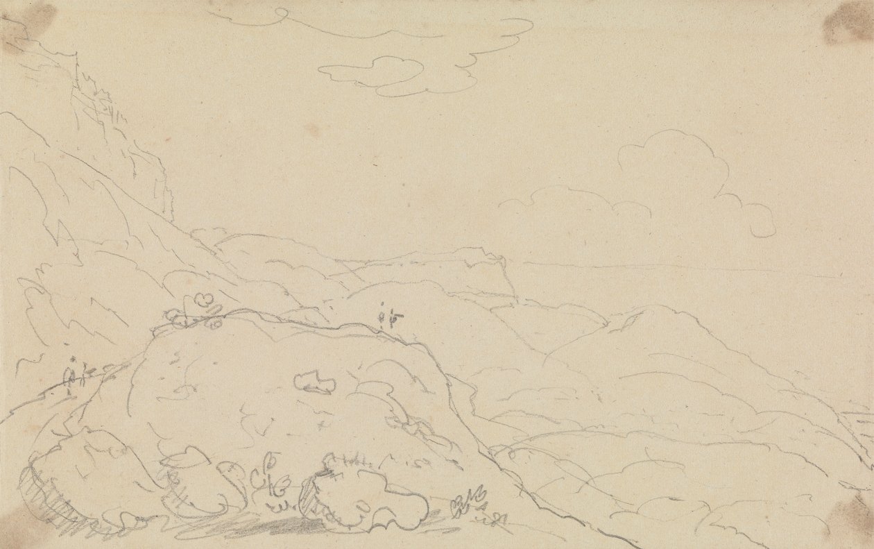 Skizze von Klippen und Hügeln nahe der Küste von Capt. Thomas Hastings