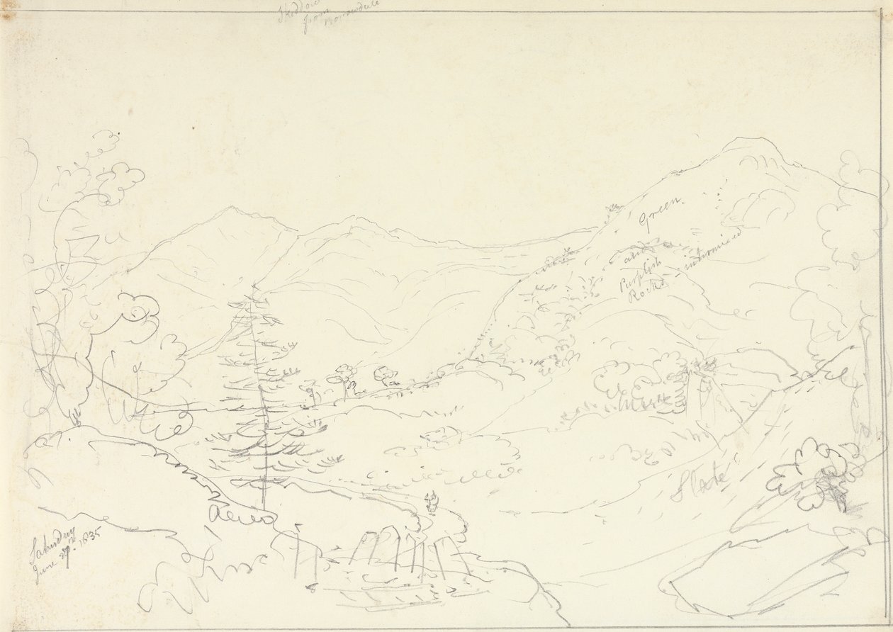 Skiddaw von Borrowdale, Samstag, 27. Juni 1835 von Capt. Thomas Hastings