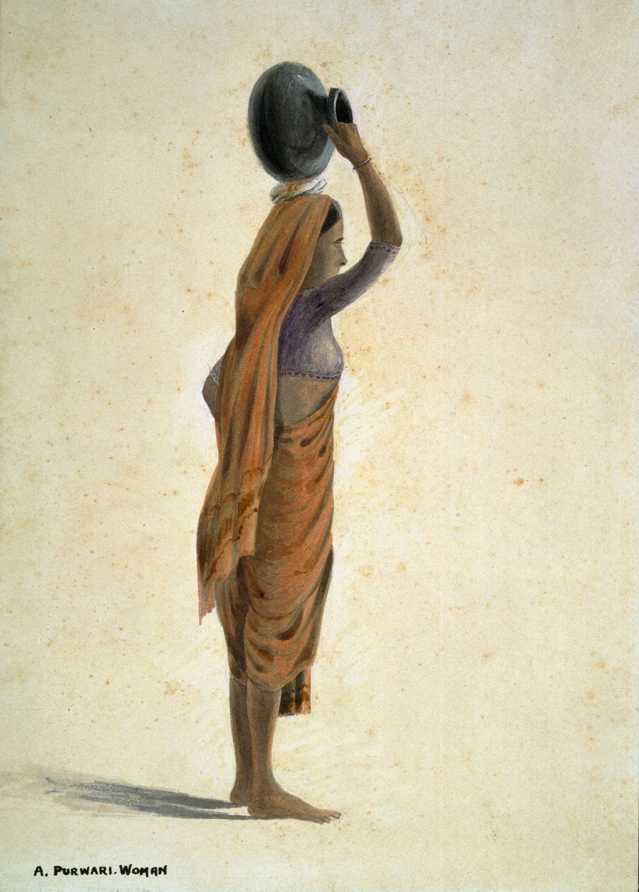 Eine Purwari Frau, Indien von Captain Cornelius Francis James