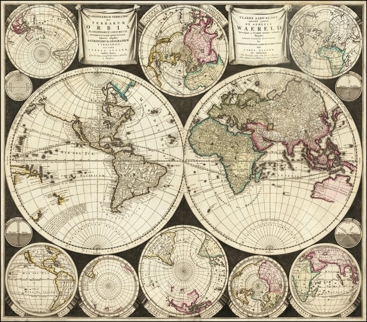 1696 Weltkarte von Carolus Allard von Carel Allard